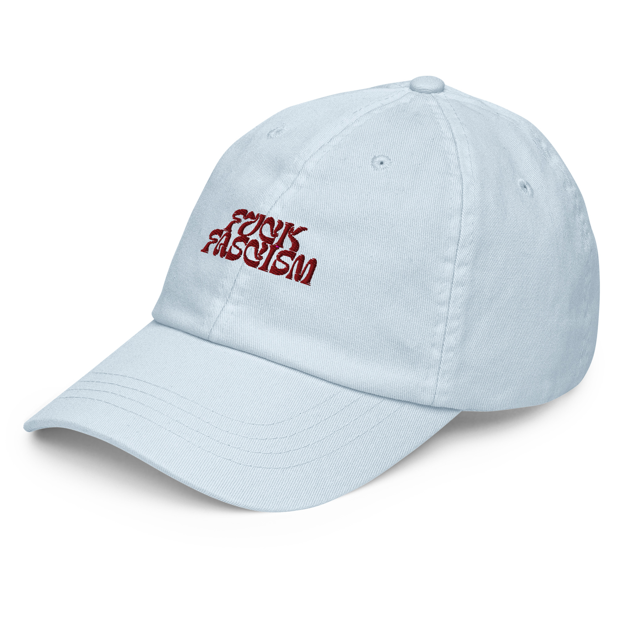 Fuck Fascism Blue Pastel baseball hat - Image 4