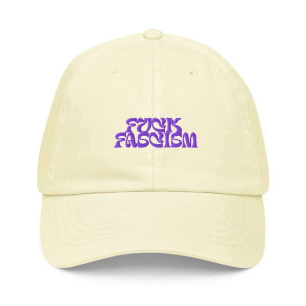 Fuck Fascism Lemon Yellow Pastel baseball hat