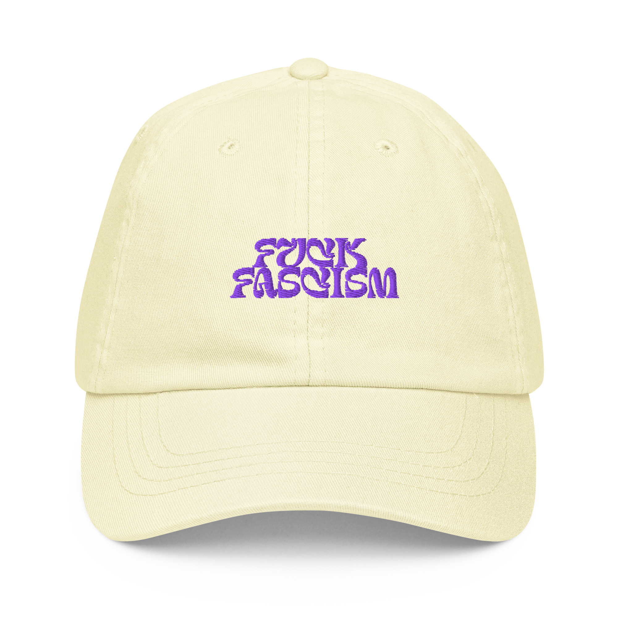 Fuck Fascism Lemon Yellow Pastel baseball hat