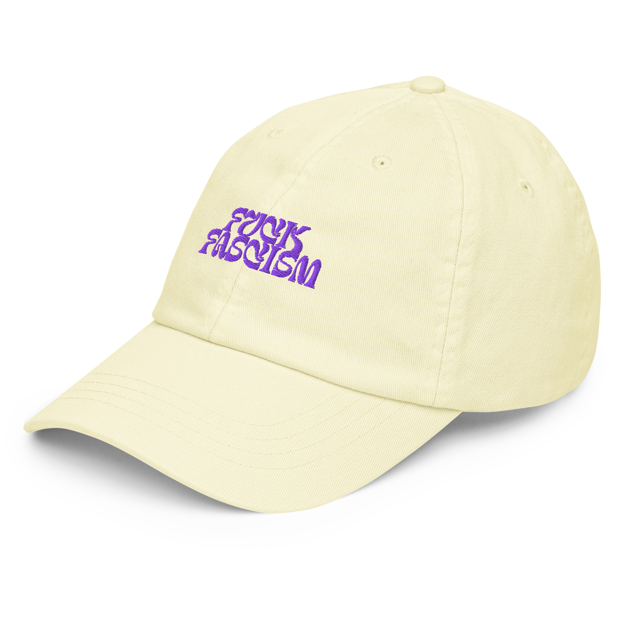 Fuck Fascism Lemon Yellow Pastel baseball hat - Image 4