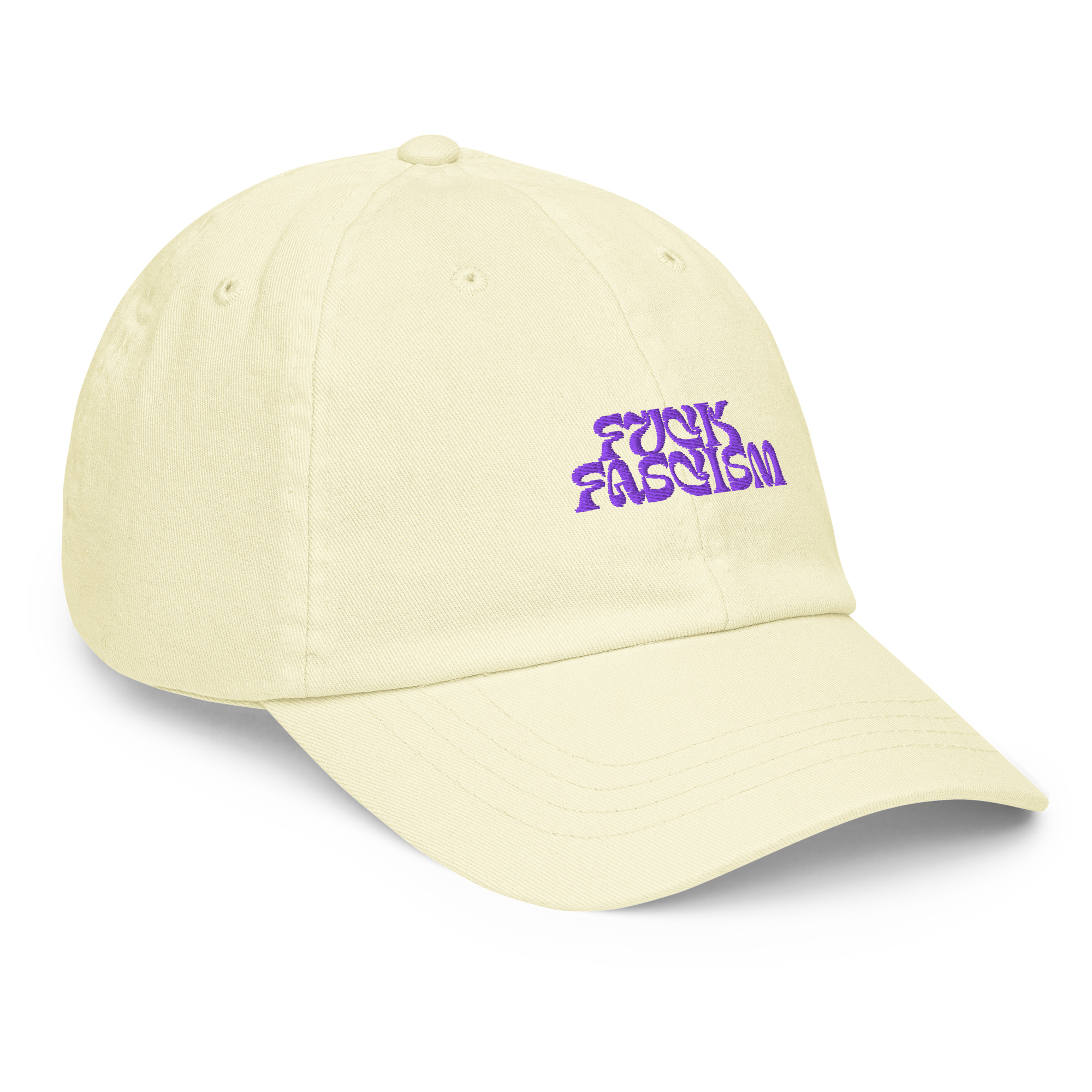 Fuck Fascism Lemon Yellow Pastel baseball hat - Image 6